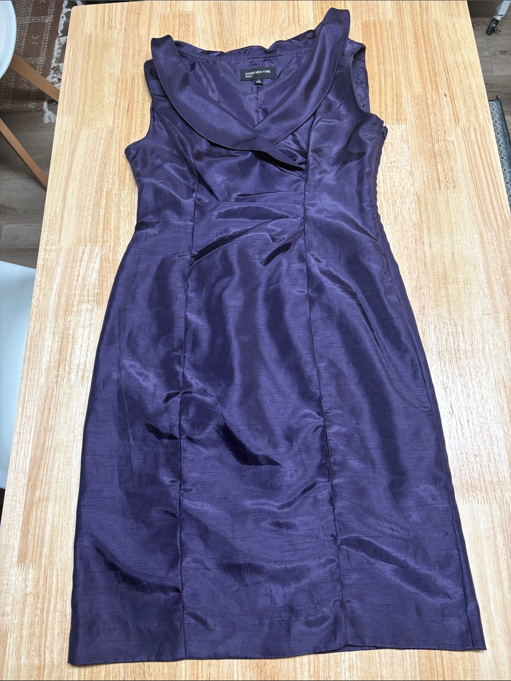 Jones New York Purple Sleeveless Sheath Dress